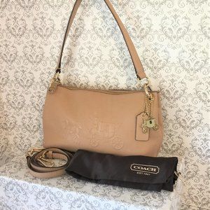 COACH Tan Charley Embossed Horse & Carriage Purse